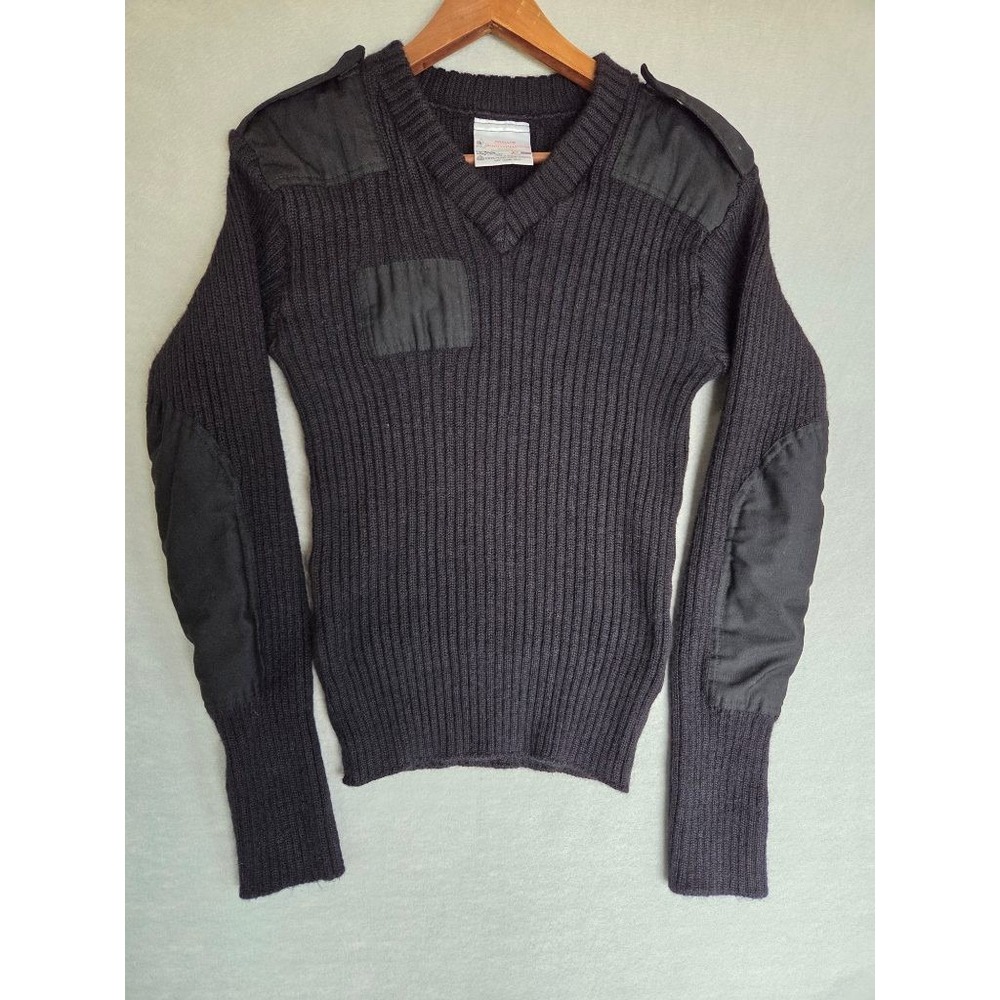 VTG 80s Brigade Quartermasters Woolly Pully Wool Commando Sweater Sz 40 Military